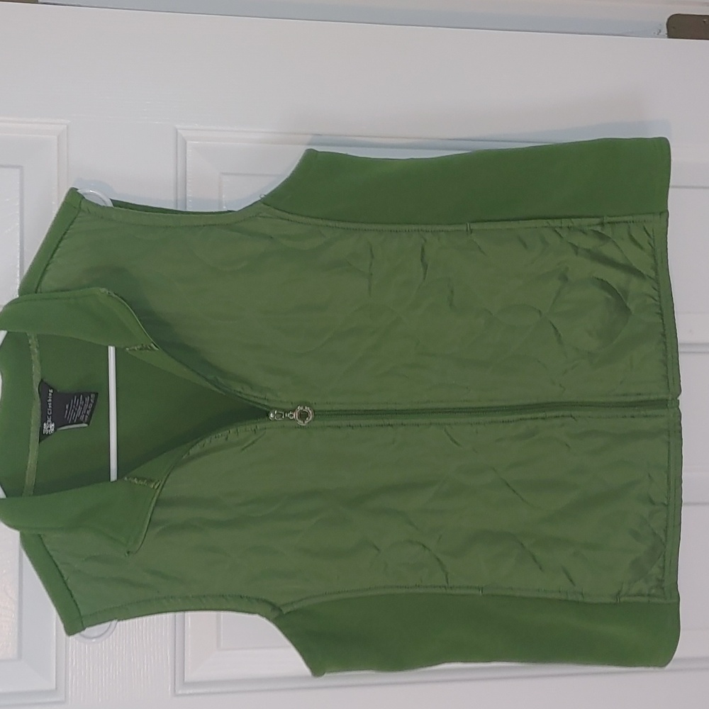 Green Quilted & Fleece Lined Vest Women's XL - Picture 3 of 5